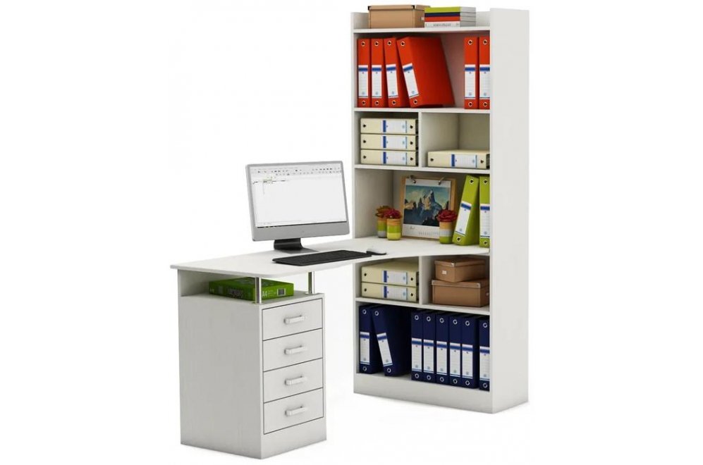 Компьютерный стол Атлант-18 правый белый