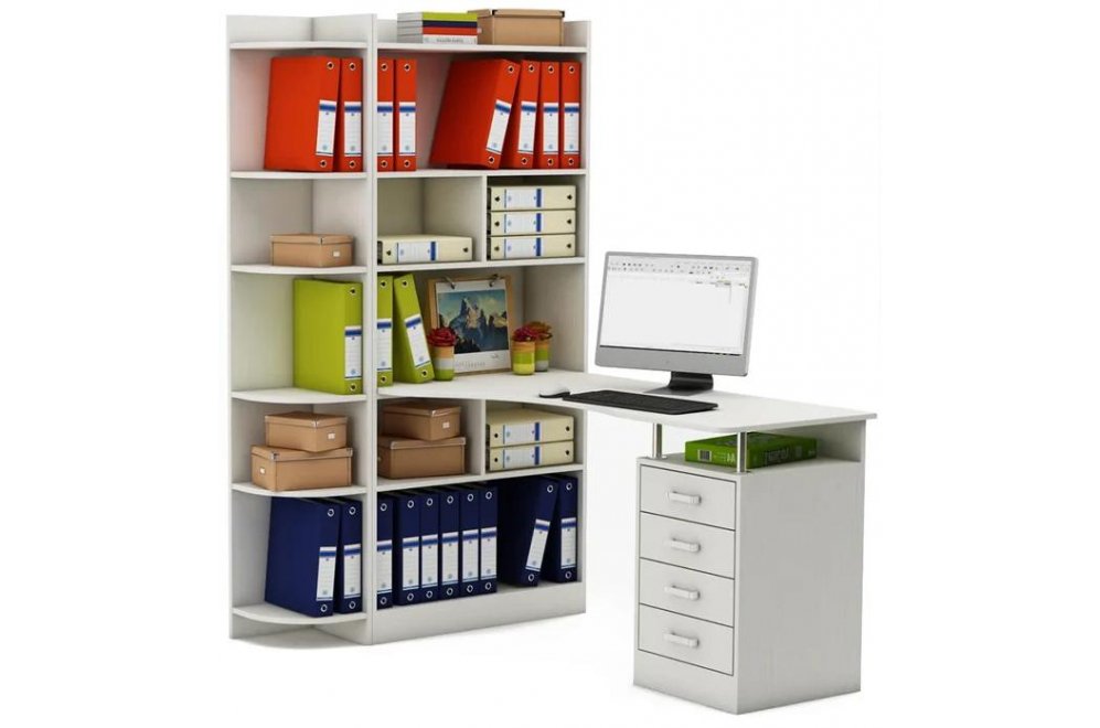 Компьютерный стол Атлант-283 левый белый