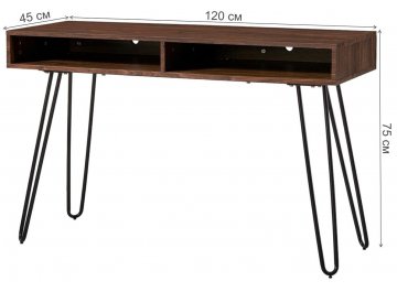 Консольный столик Эмили орех / матовый черный