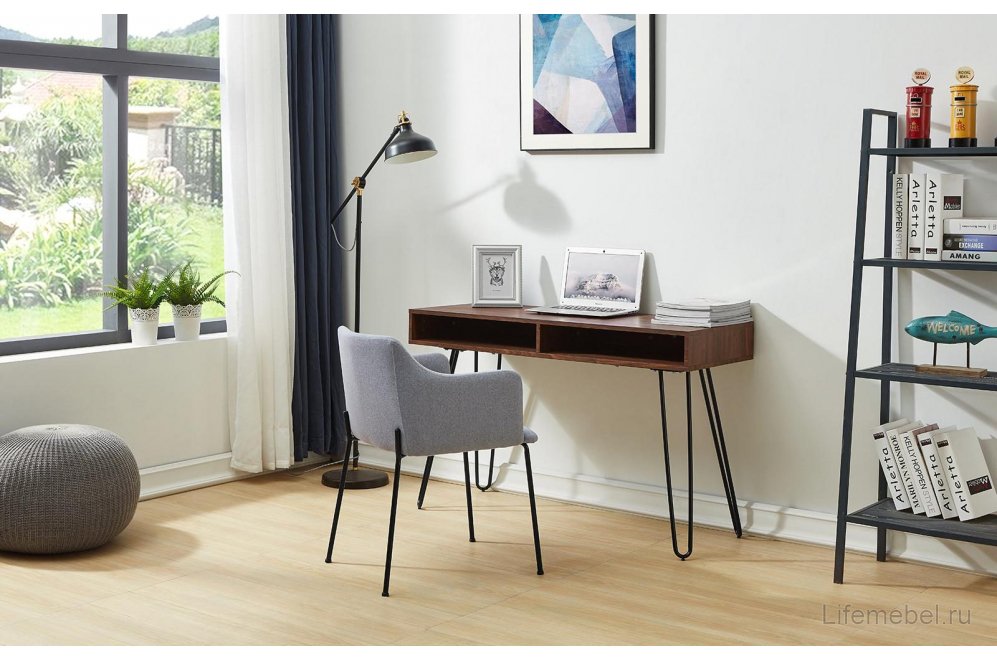 Консольный столик D-003 орех / матовый черный