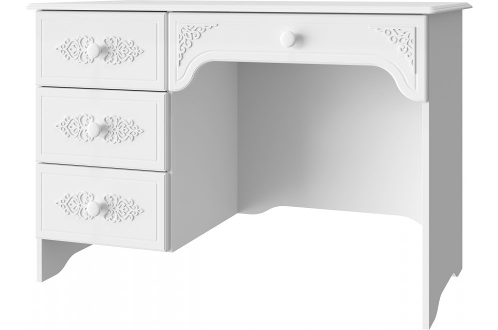 Письменный стол Ассоль АС-6 левый белое дерево