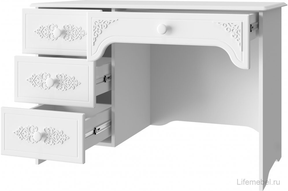 Письменный стол Ассоль АС-6 левый белое дерево