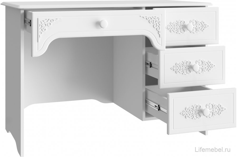 Письменный стол Ассоль АС-6 правый белое дерево