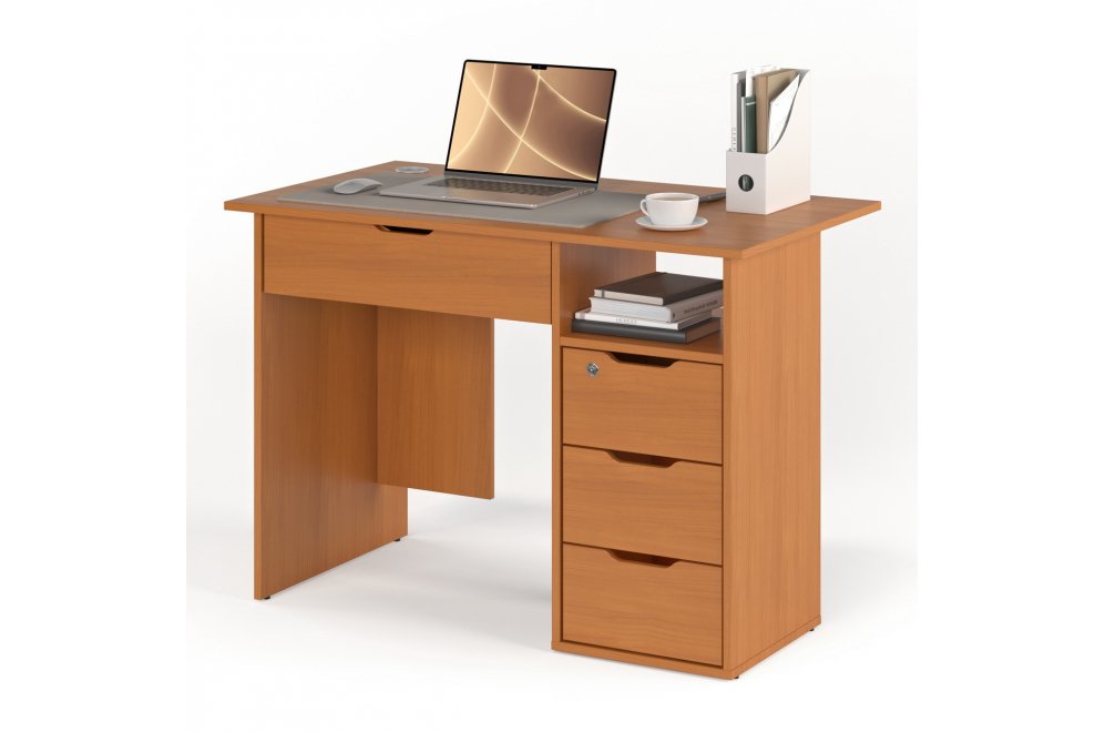 Письменный стол Банга-53-Я 107x75x52 правый с ящиком груша