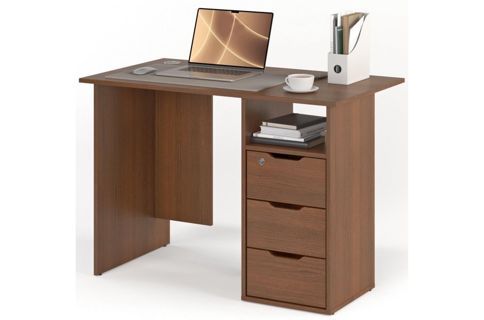 Письменный стол Банга-63 107x75x60 правый орех
