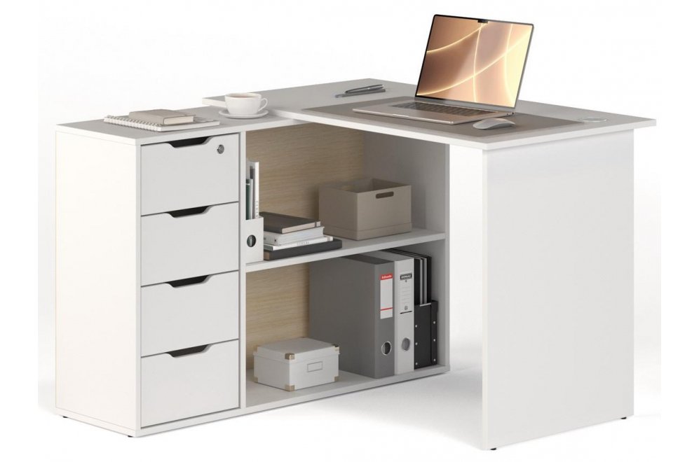 Письменный стол Банга-93 107x75x111 левый белый