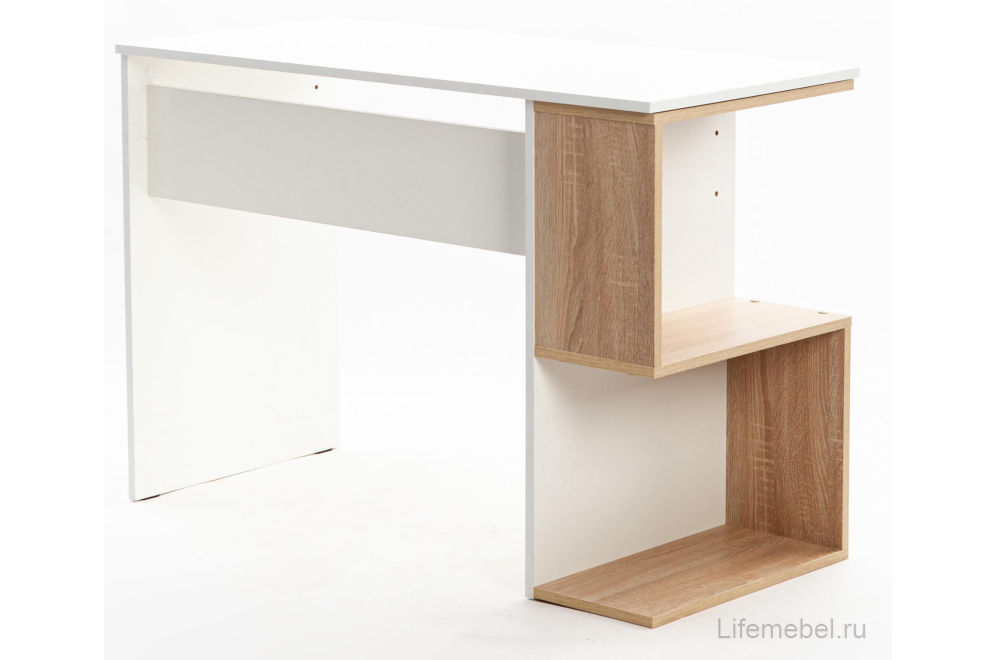 Письменный стол Zett белое тиснение / дуб сонома