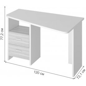 Письменный стол Домино Lite СКЛ-Трап120 КШ-Ч правый