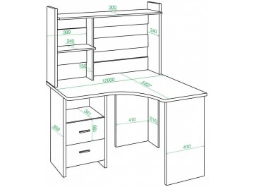 Письменный стол Гарина СКЛ-Угл120+НКЛ-120 КБЕ правый