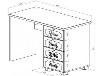Письменный стол Дримстар ДС-010 комплектация 2