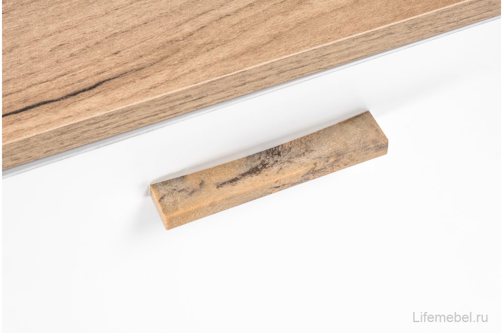 Письменный стол Эго Ст-2 на ножках дуб крафт золотой / белый глянец