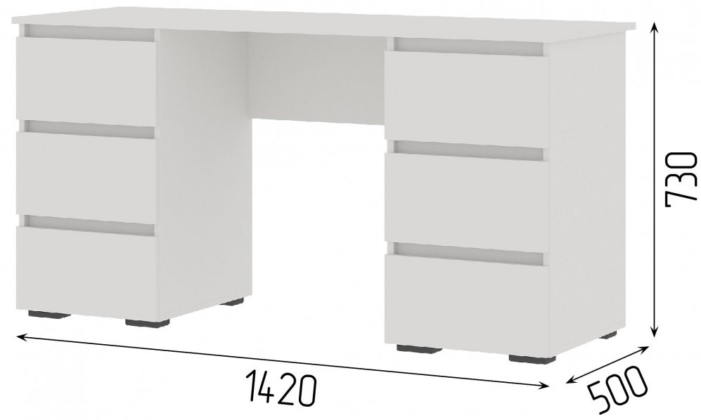 Письменный стол Элла ПС 02 белый / белый
