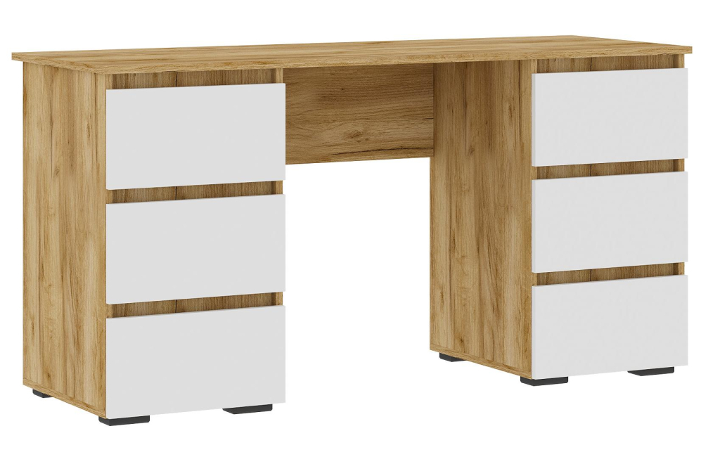 Письменный стол Элла ПС 02 белый / дуб крафт золото