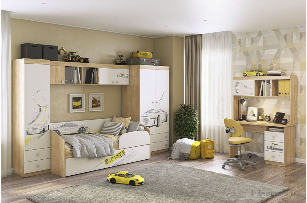 Письменный стол Форсаж дуб сонома / белый