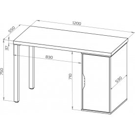 Письменный стол Ингар 1/ДВ/T