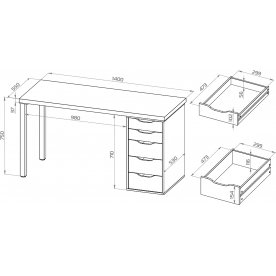 Письменный стол Ингар 2/5Т