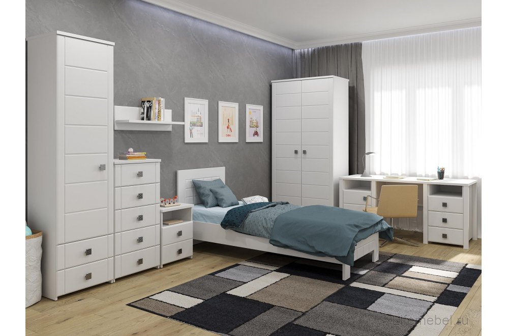 Письменный стол Изабель ИЗ-41К белое дерево