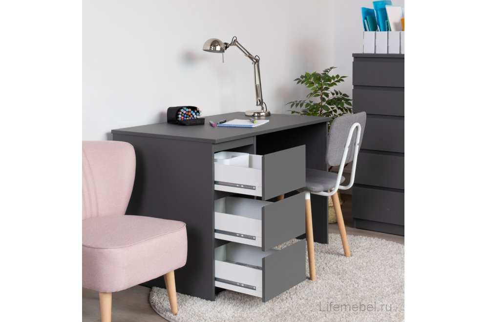 Письменный стол Кастор 151х65 3 ящика серый