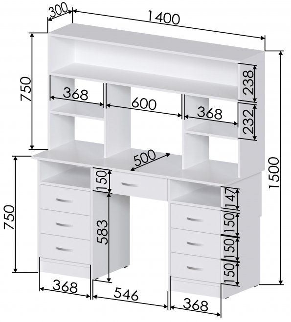 Письменный стол Хит-50 белый