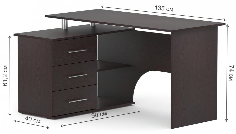 Письменный стол КСТ-09 левый венге