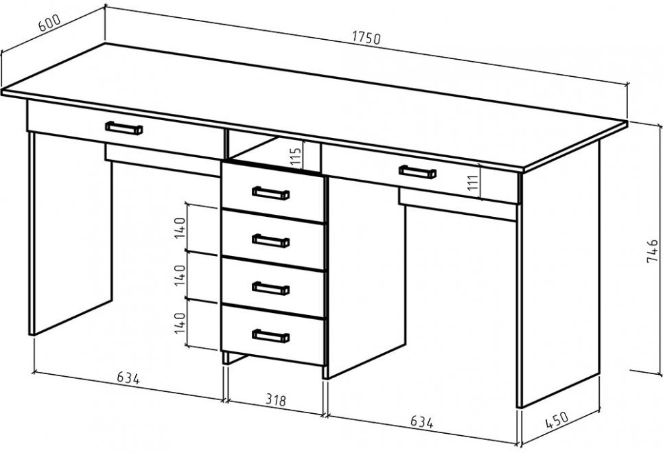 Письменный стол Лайт-11Я белый