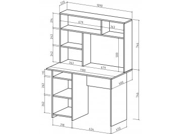 Письменный стол Лайт-2 с надстройкой