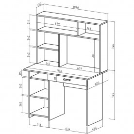 Письменный стол Лайт-2Я с надстройкой