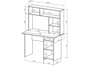 Письменный стол Лайт-3 с надстройкой