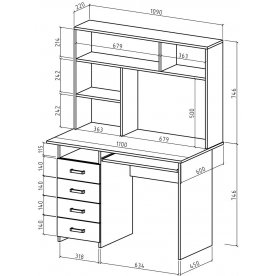 Письменный стол Лайт-4К с надстройкой