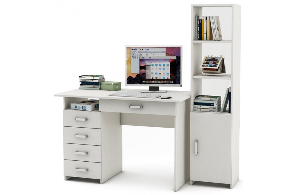 Письменный стол Лайт-4Я белый