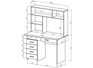 Письменный стол Лайт-4Я с надстройкой