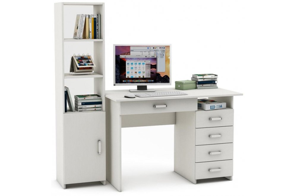 Письменный стол Лайт-5Я 145 см белый