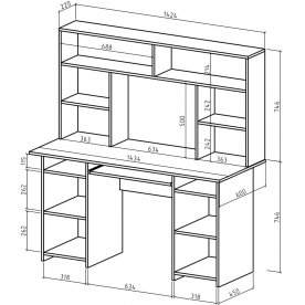 Письменный стол Лайт-6К с надстройкой