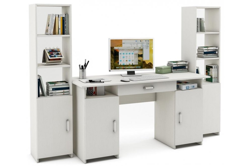 Письменный стол Лайт-6Я 213 см белый