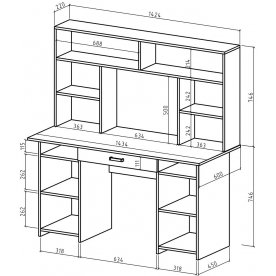 Письменный стол Лайт-6Я с надстройкой