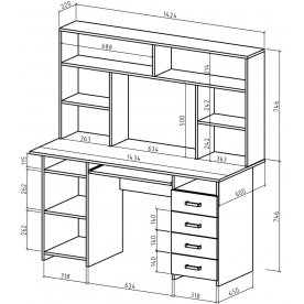 Письменный стол Лайт-7К с надстройкой
