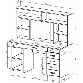 Письменный стол Лайт-7Я с надстройкой