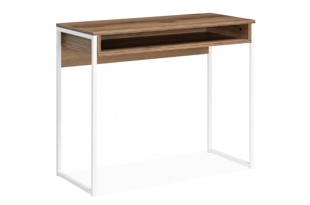 Письменный стол Лео Лофт дуб делано темный / белый матовый