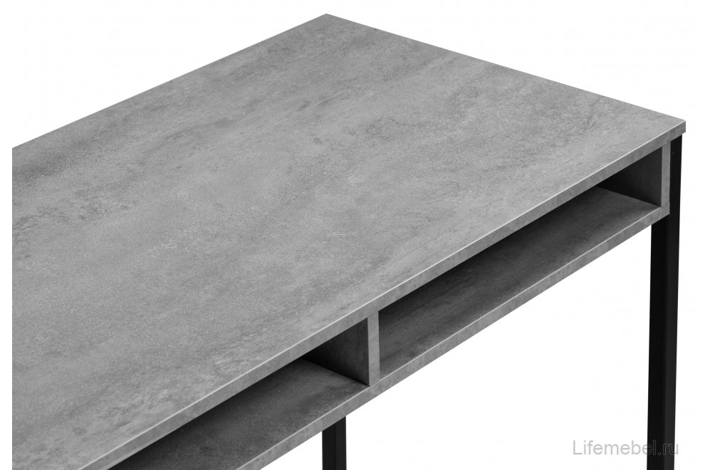 Письменный стол Леон Лофт бетон / черный матовый