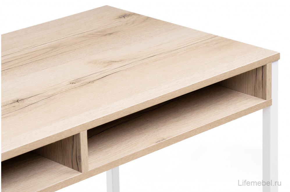 Письменный стол Леон Лофт дуб делано светлый / белый матовый