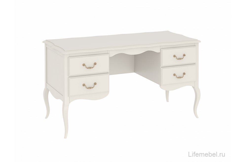 Письменный стол Малонн Ави белый двухтумбовый
