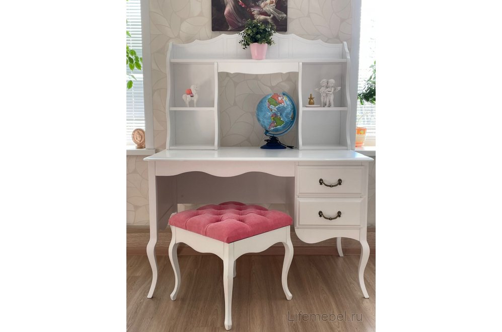 Письменный стол Малонн Ави белый однотумбовый