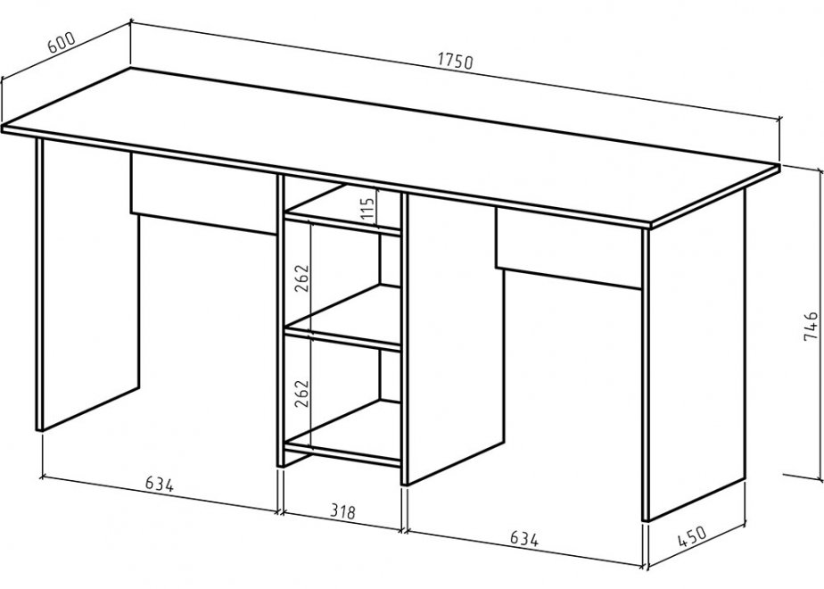 Письменный стол Лайт-10 белый