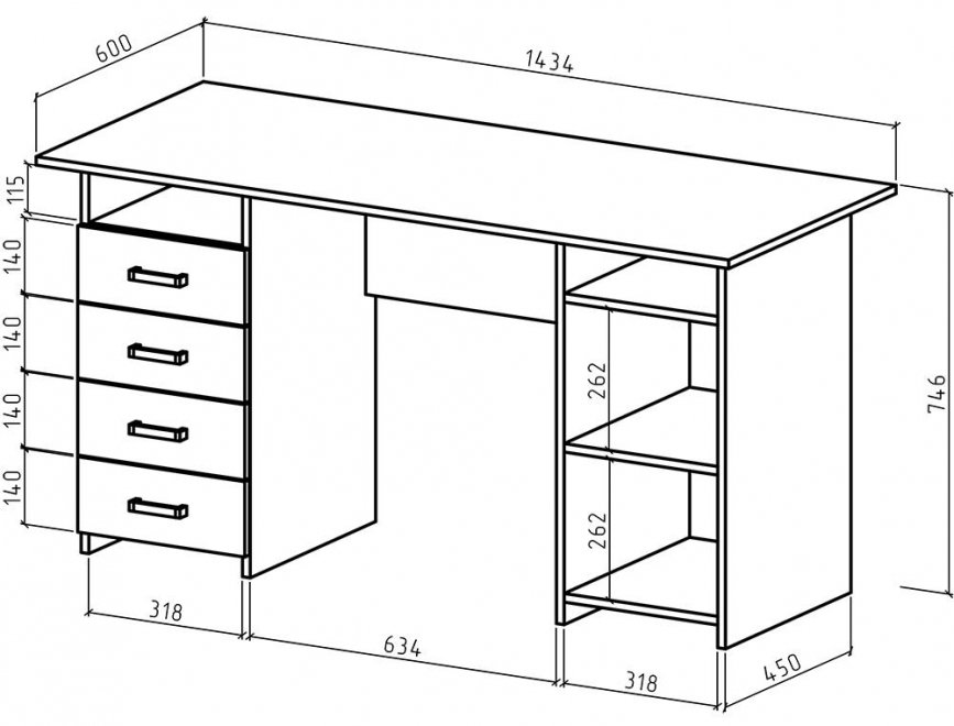 Письменный стол Найт-8 белый