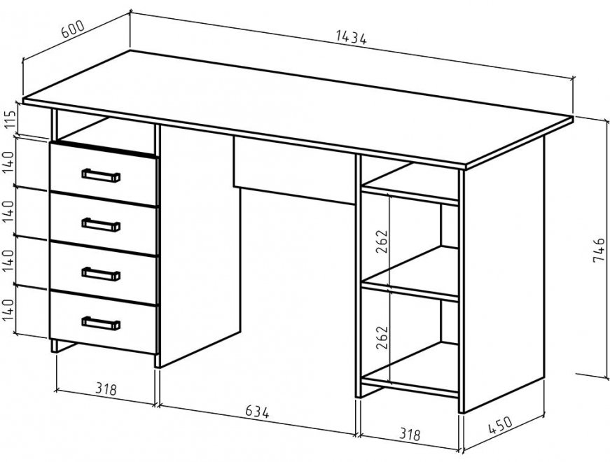 Письменный стол Найт-8 молочный дуб