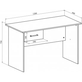 Письменный стол ОФ-112K+ОФ-26