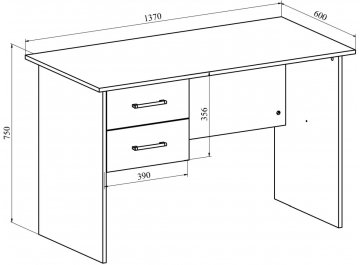 Письменный стол ОФ-113K+ОФ-21