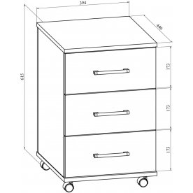 Письменный стол ОФ-113K+ОФ-22 с тумбой