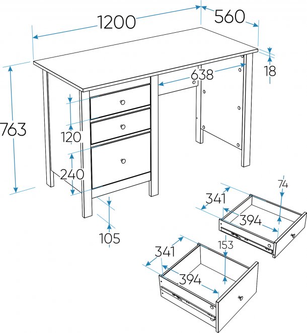 Письменный стол Сага белый