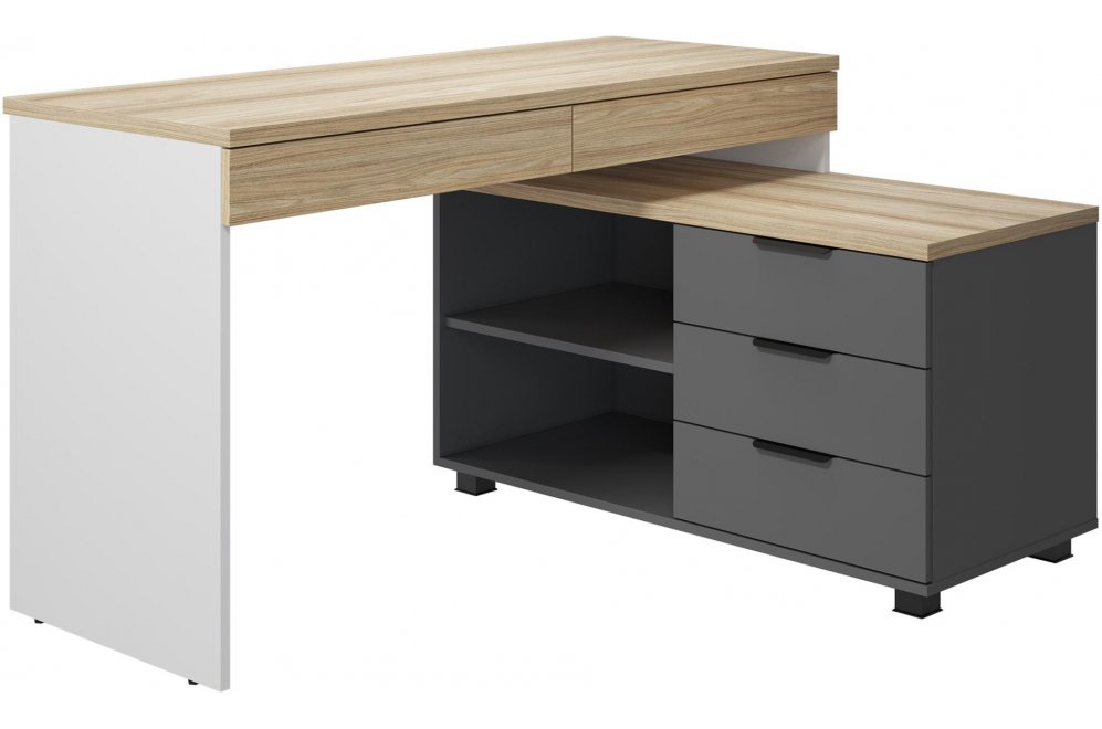 Письменный стол Скайлайт СЛ-22К блэквуд ячменный / графит / белый / меренга